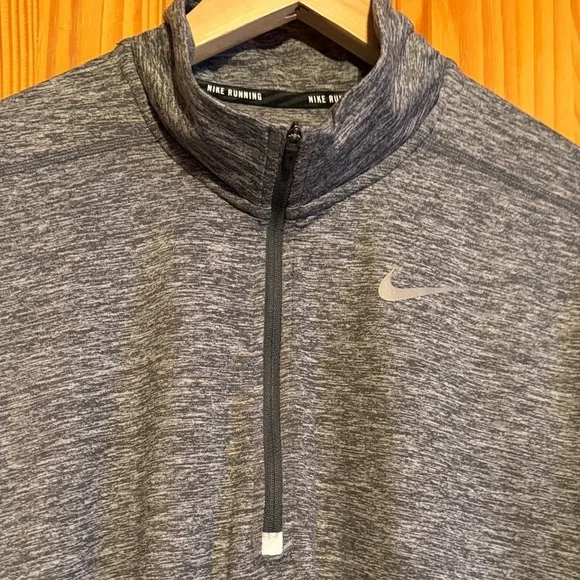 Nike Dri-FIT Element Heather Gray men's 1/4-zip running top - Picture 6 of 10